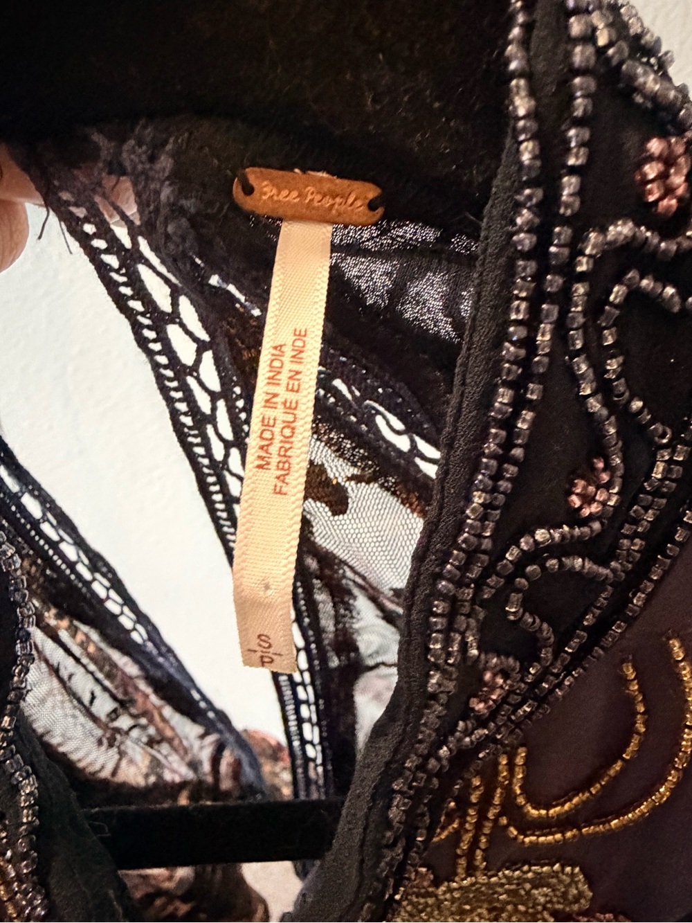 Free People Camille Top | Embroidered, beaded, metallic mesh extravaganza sleeve - Picture 11 of 12